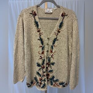 Heirloom Collectibles embroidered cardigan, 26/28